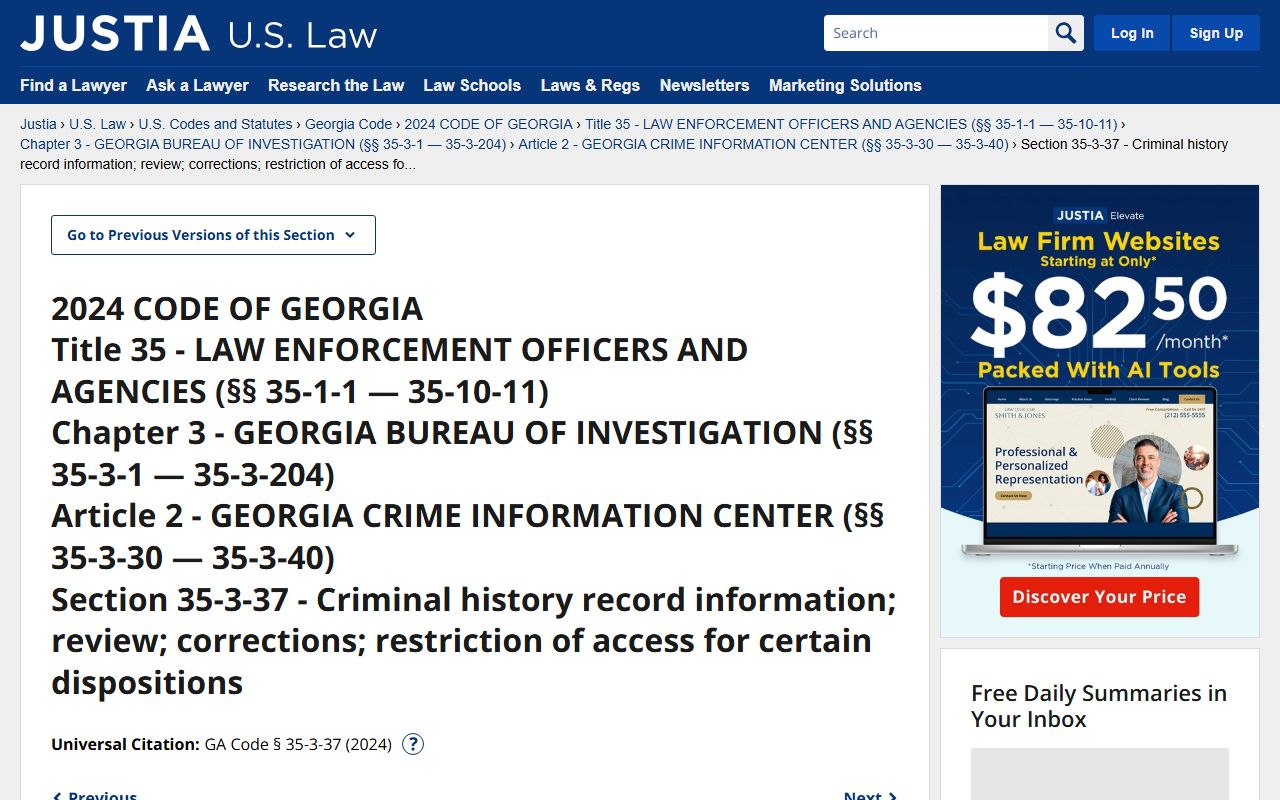 Houston County criminal court records Georgia restriction statute text