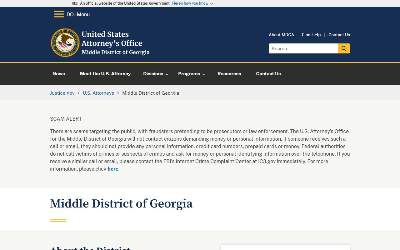 Houston County criminal court records U.S. Attorney Middle District of Georgia