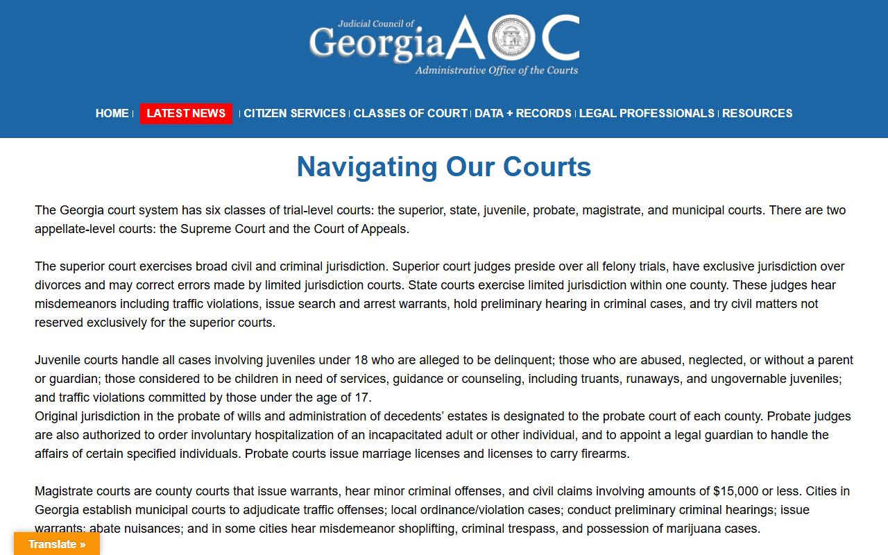 Houston County court records Georgia court structure