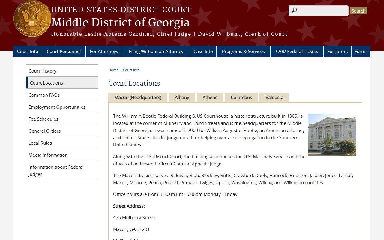 Houston County court records Middle District court locations