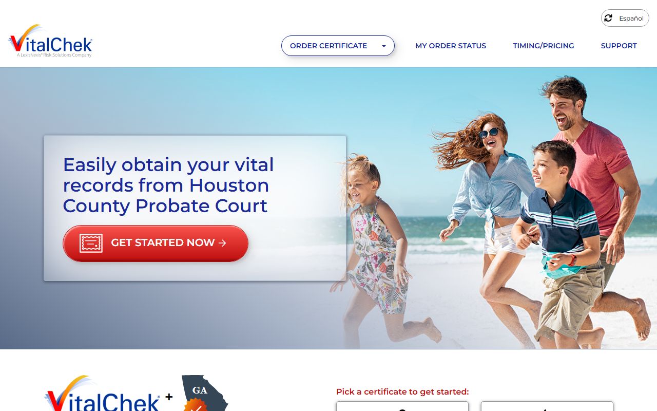 Houston County marriage records VitalChek copy request
