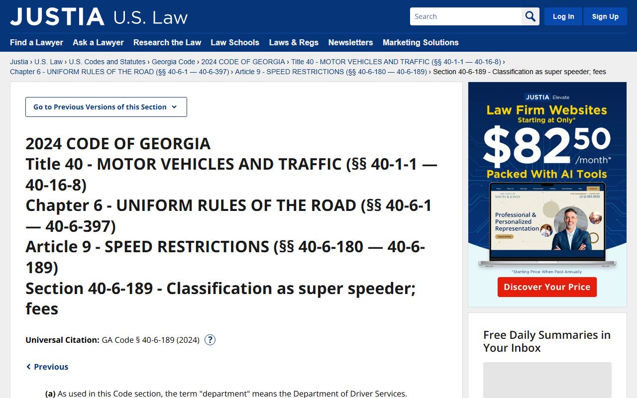 Houston County traffic court records Georgia Super Speeder statute