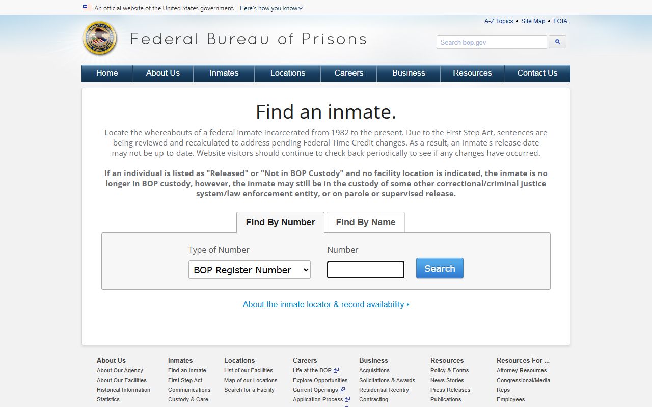 Houston County warrant records federal Bureau of Prisons locator context